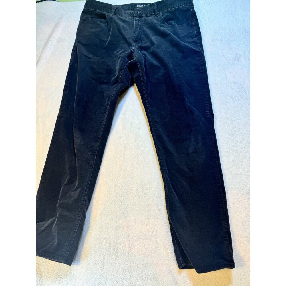 Michael Kors Corduroy Pants 36x30 Black Parker Slim‎ Fit Low Rise Slacks Preppy